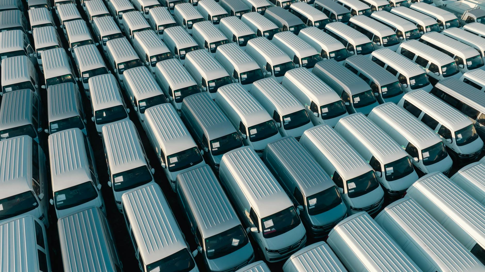 Modern delivery fleet with specialized trucks